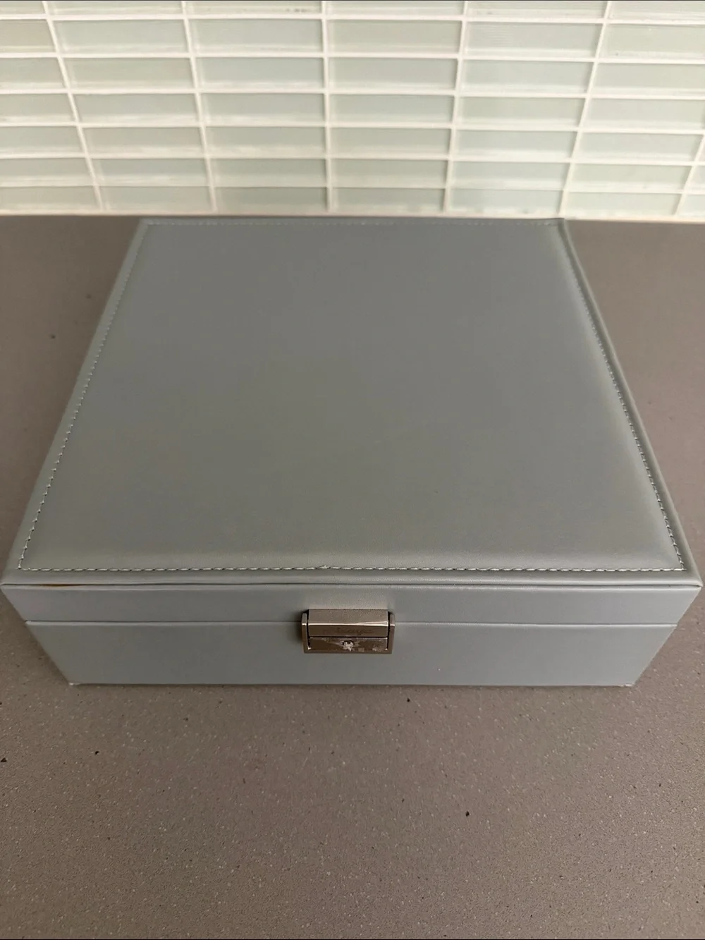 Jewelry Storage Box in Gray - Elegant Home Organizer